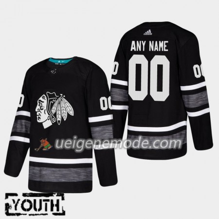 Kinder Eishockey Chicago Blackhawks Trikot Custom 2019 All-Star Adidas Schwarz Authentic